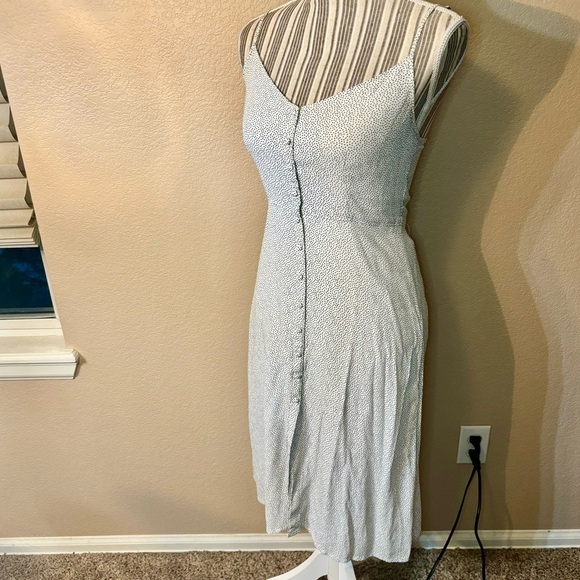 Abercrombie & Fitch Dress Small White Black Dots Viscose Spaghetti Strap Retro - Picture 6 of 16